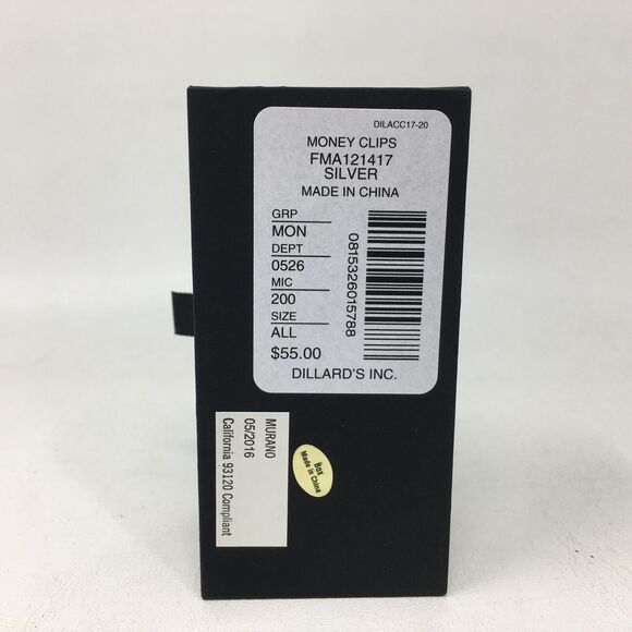 Men's Murano FMA121417 Square Money Clip, Size OS - Silver - Picture 6 of 6